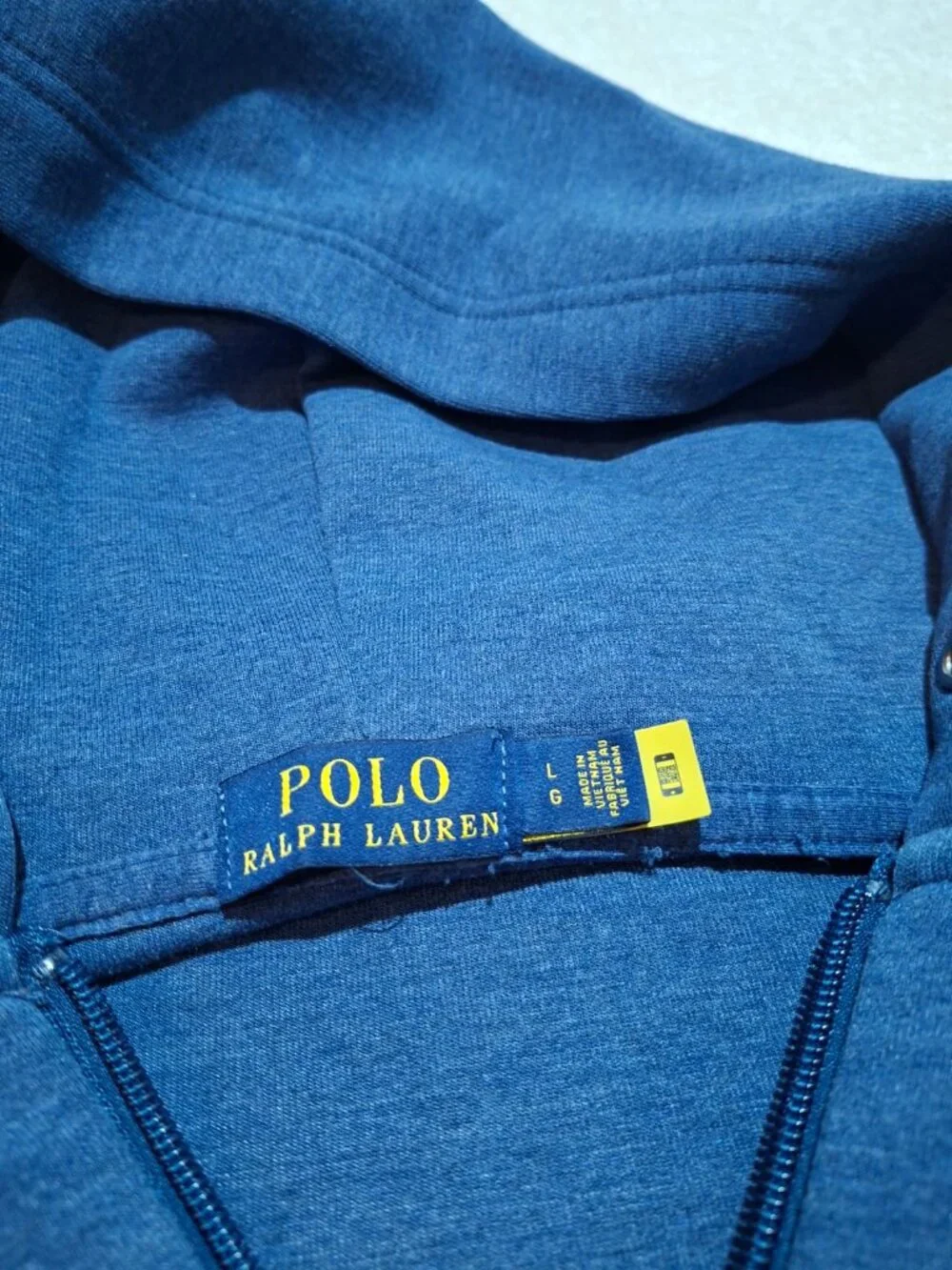 Polo Ralph Lauren Blue Full Zip Hoodie Pony Logo Men's Size L